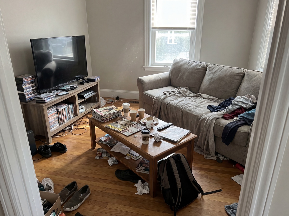 Living Room Makeover - Before cleaning